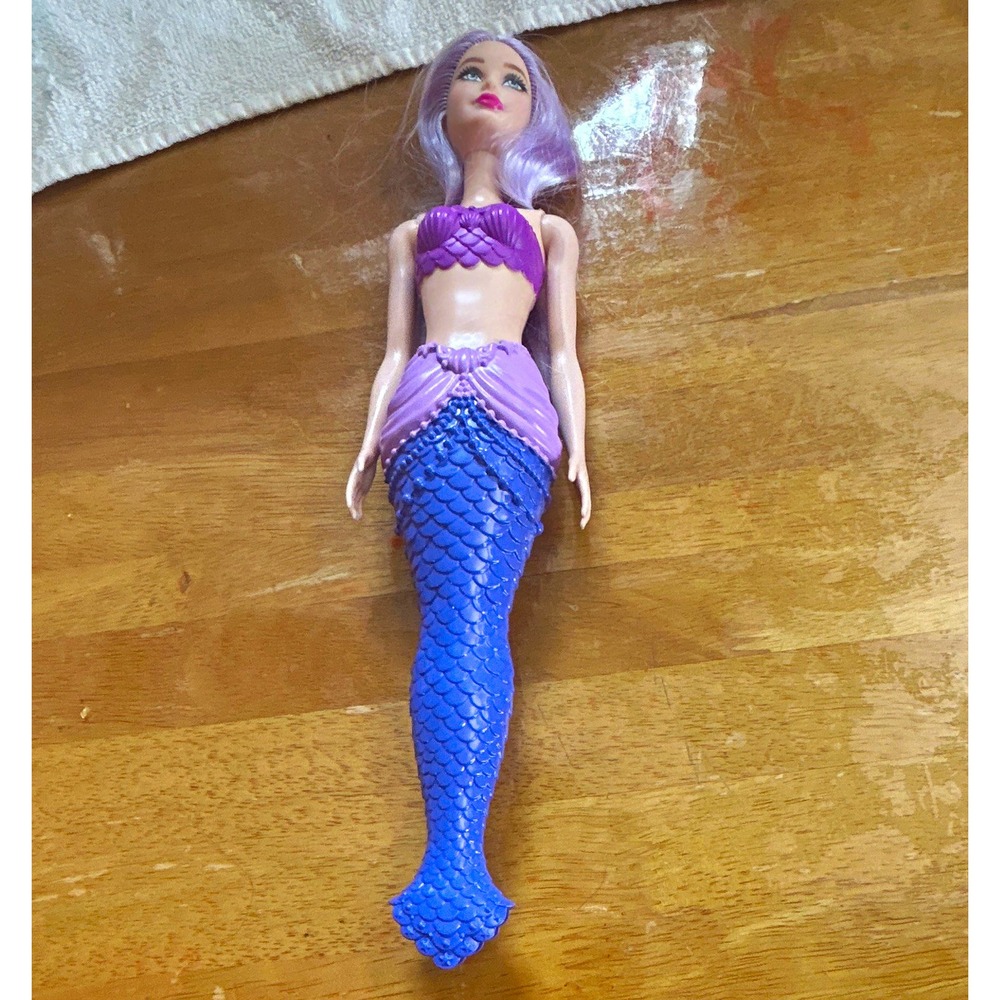 Mermaid Fantasy Fashion Doll Girl Light Complexion Blue Eyes Purple Wavy Hair